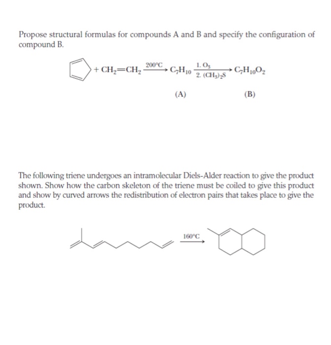 Solved Propose Structural Formulas For Compounds A And B And | Chegg.com