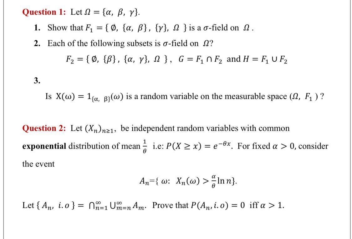 Solved Question 1 Let 2 A Ss Y 1 Show That F1 Chegg Com