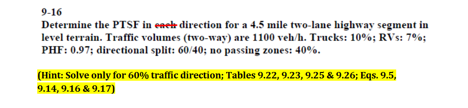 Solved Transportation Engineering Question From | Chegg.com