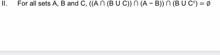 Solved II. ﻿For All Sets A,B ﻿and | Chegg.com