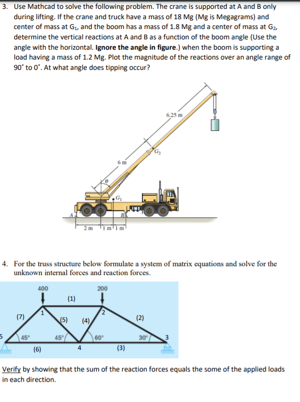 3. Use Mathcad to solve the following problem. The | Chegg.com