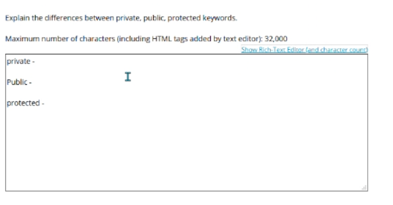 Solved Explain the differences between private, public, | Chegg.com