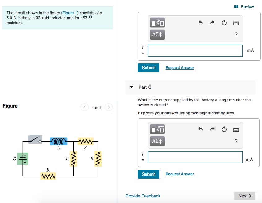 Solved Review The circuit shown in the figure (Figure 1) | Chegg.com