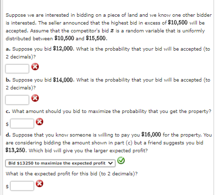 Solved Suppose We Are Interested In Bidding On A Piece Of | Chegg.com