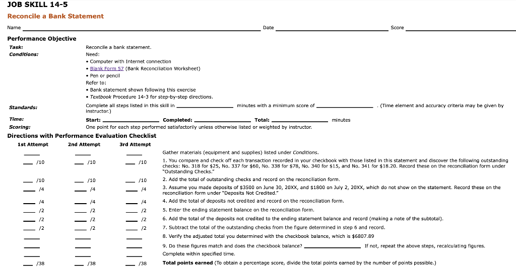 solved-job-skill-14-5-reconcile-a-bank-statement-name-date-chegg