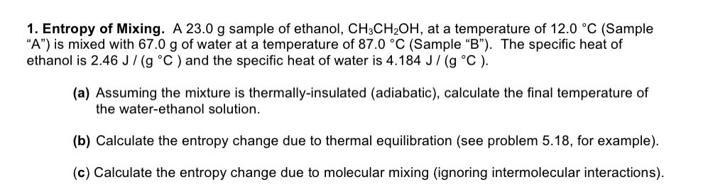 Temperatures and mixing interactions