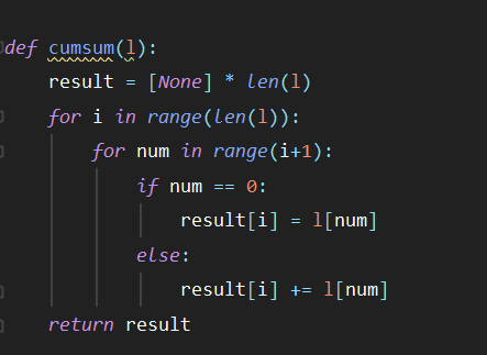 Solved Problem 1b - cumsum in sums.py: Cumulative sum [10 | Chegg.com