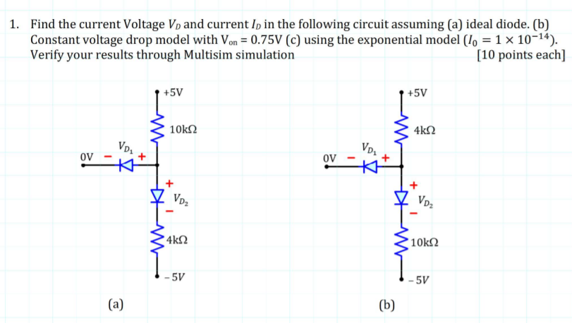 Solved 1. Find the current Voltage V) and current Ip in the | Chegg.com