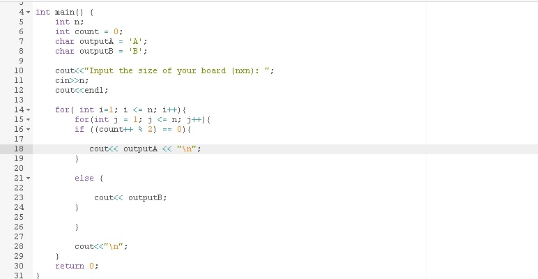 Solved C++ nested for-loops and modulo question: Need to | Chegg.com