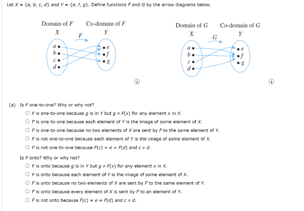 Solved Let X = {a,b,c,d} And Y = {e, F, G}. Define Functions | Chegg.com