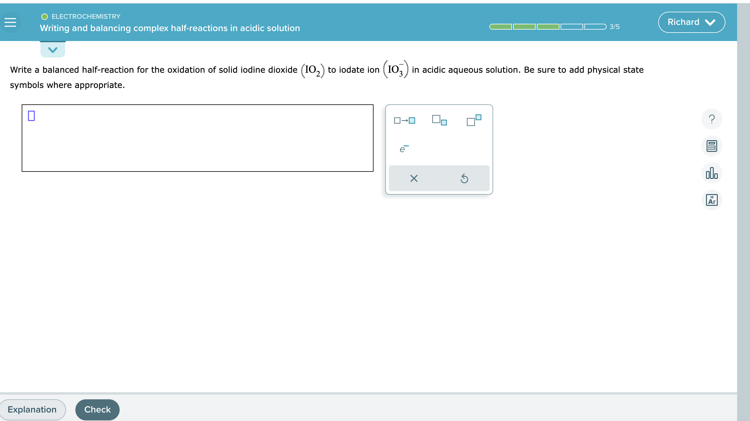 Solved Write a balanced half-reaction for the oxidation of | Chegg.com