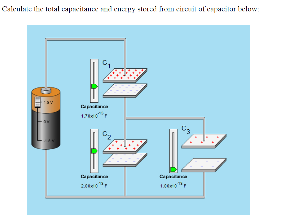 Total Capacitance Examples Solved Calculate the total capacitance and energy stored | Chegg.com