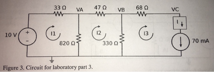 Solved 3. Solve the circuit shown in Figure 3 using mesh | Chegg.com