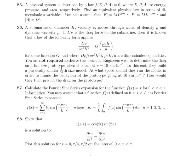 Solved S5. A physical system is described by a law f(E, | Chegg.com