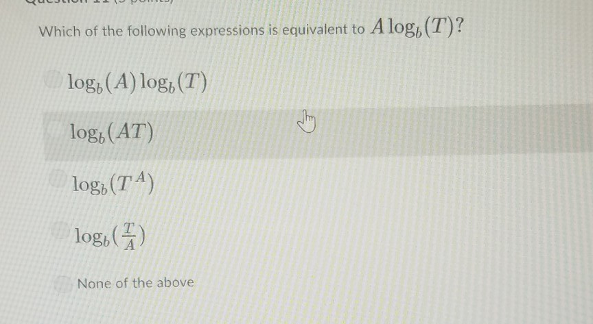 Solved Which Of The Following Expressions Is Equivalent To A | Chegg.com