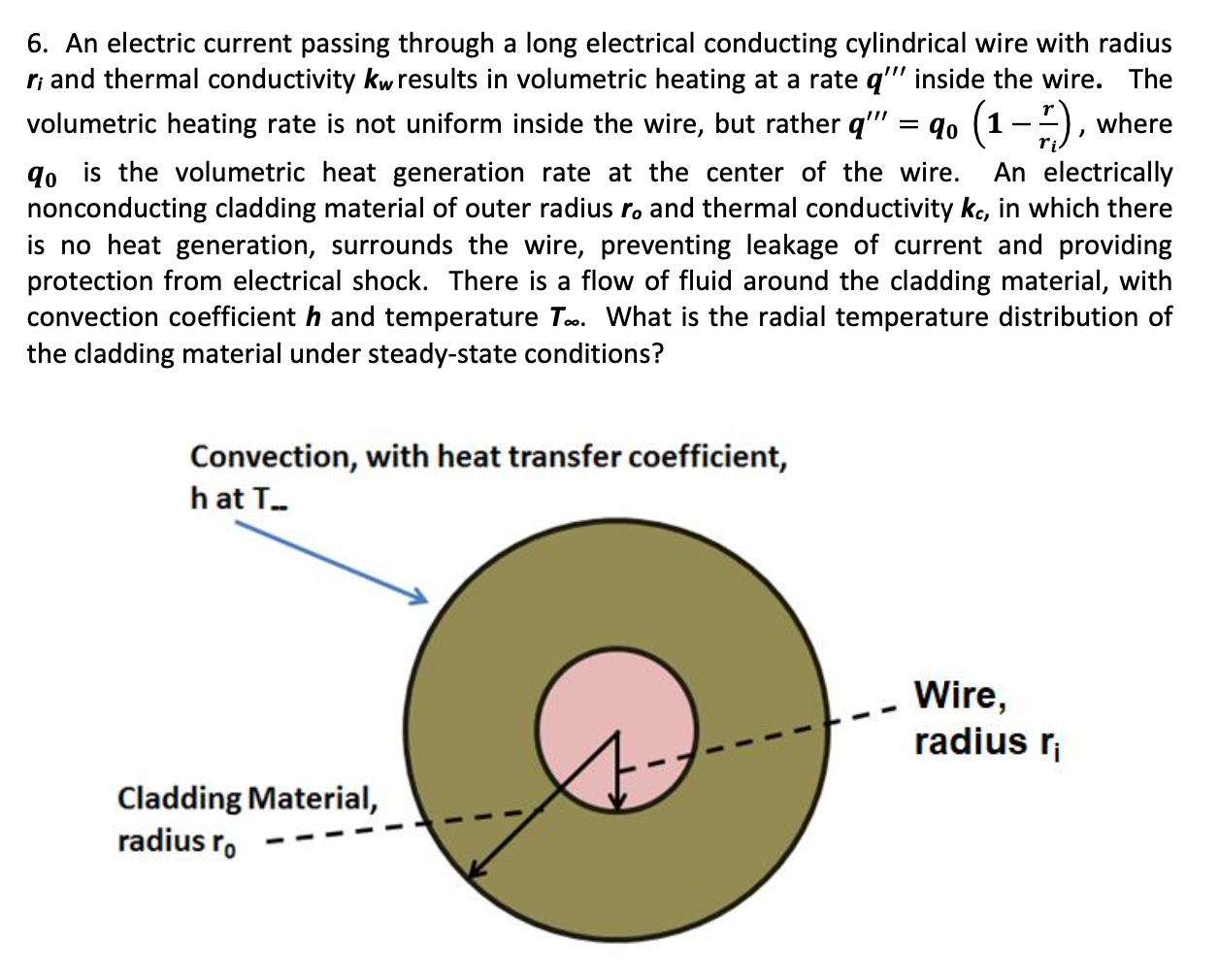 Solved 6. An electric current passing through a long | Chegg.com