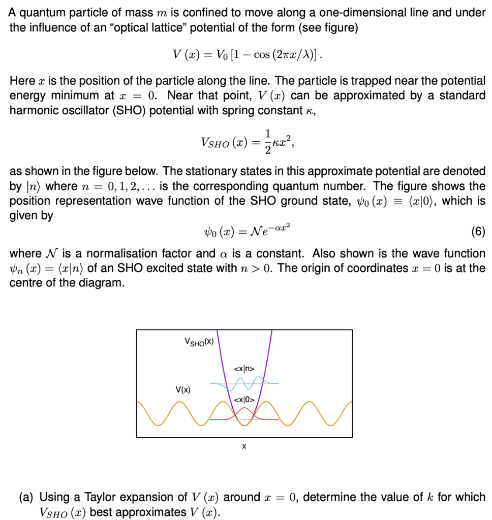 Solved A quantum particle of mass m is confined to move | Chegg.com