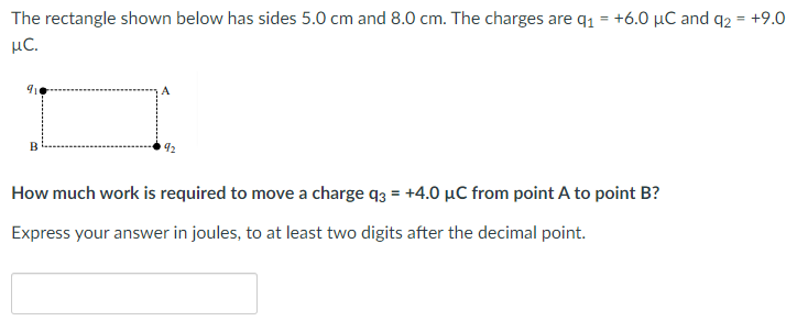 Solved The rectangle shown below has sides 5.0 cm and 8.0 | Chegg.com