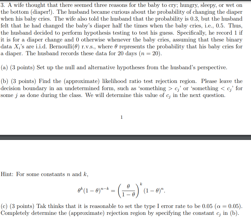 Solved 3. A Wife Thought That There Seemed Three Reasons For | Chegg.com