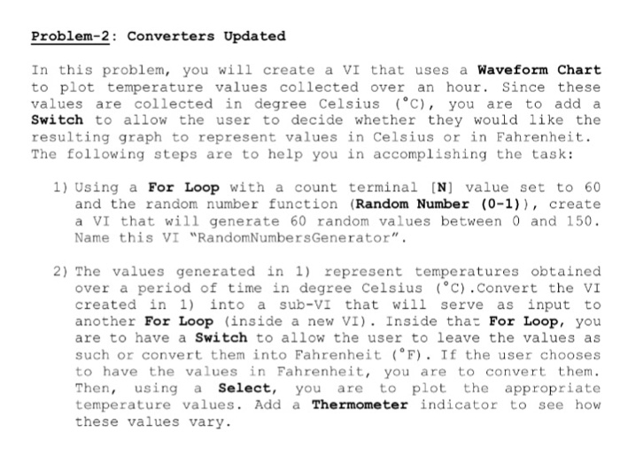 Solved In this problem, you will create a VI that uses a | Chegg.com