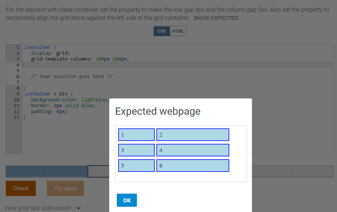 Solved For The Element With Class Container Set The Chegg Com