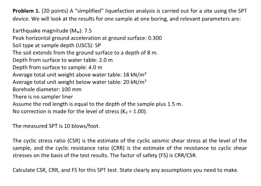 Solved Problem 1. (20 Points) A "simplified" Liquefaction | Chegg.com