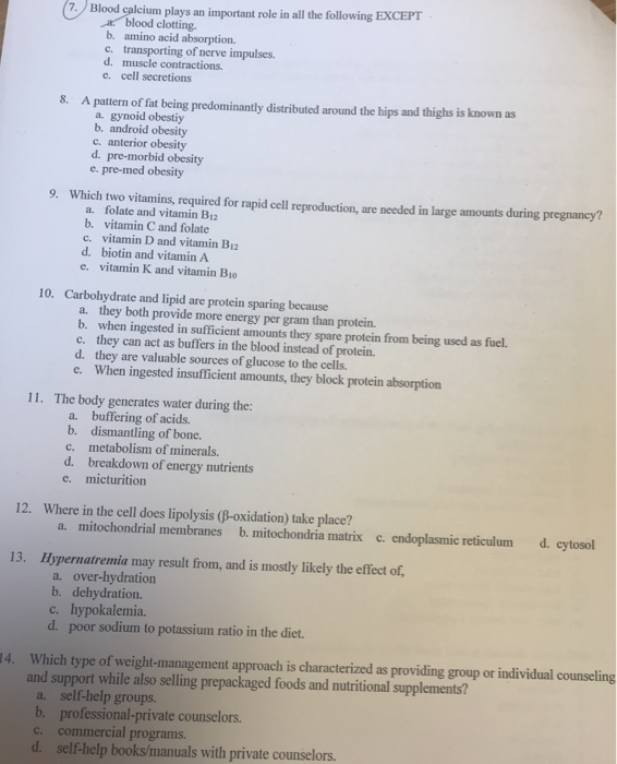 Vitamin C Is Involved In All Of The Following Except