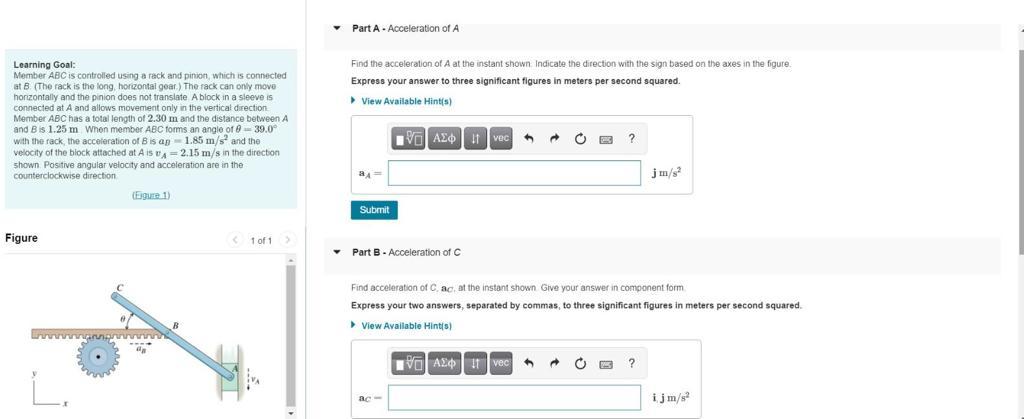 Solved Part A - Acceleration of A Find the acceleration of A | Chegg.com