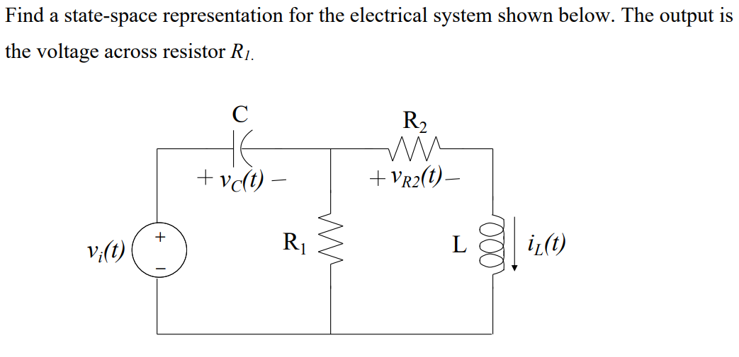 Solved Find A State-space Representation For The Electrical | Chegg.com