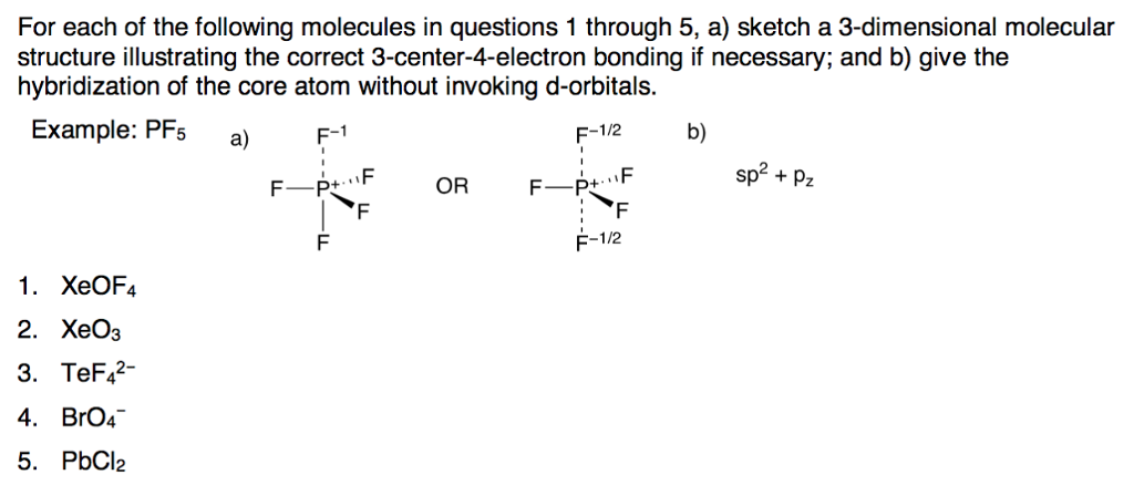 Solved For each of the following molecules in questions 1 | Chegg.com