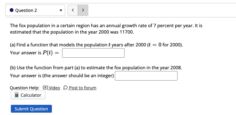 Solved The fox population in a certain region has an annual | Chegg.com