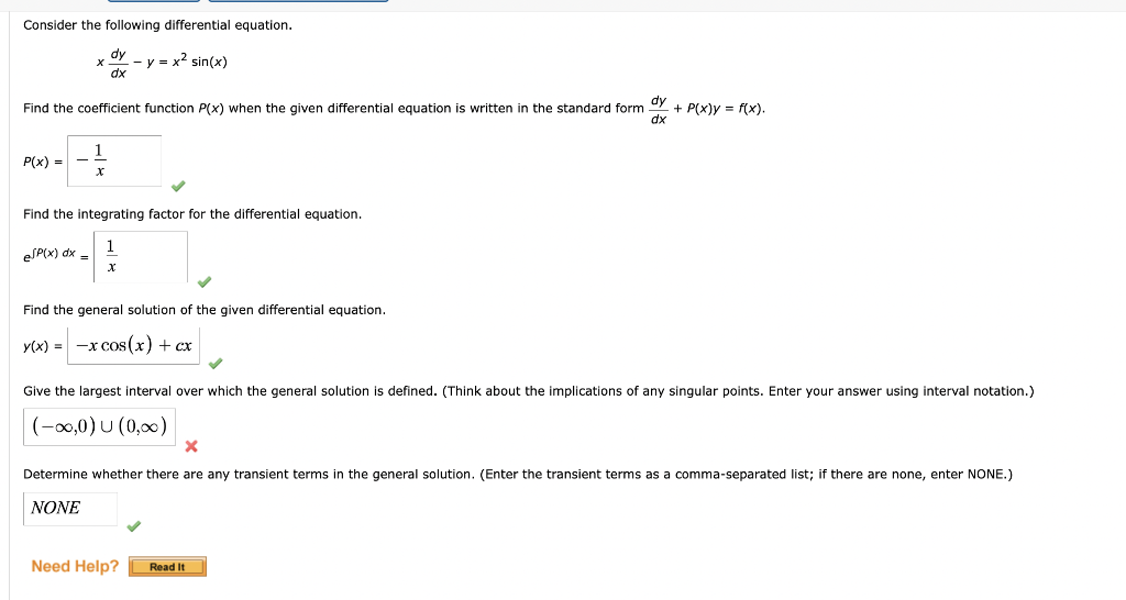 Solved Consider the following differential equation. dy - y | Chegg.com