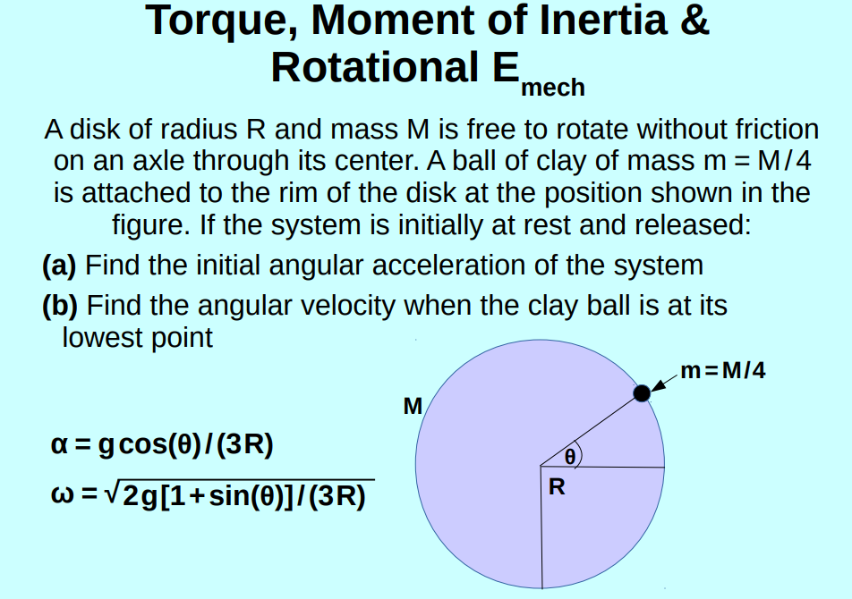 Solved Torque, Moment of Inertia & Rotational E mech A disk | Chegg.com