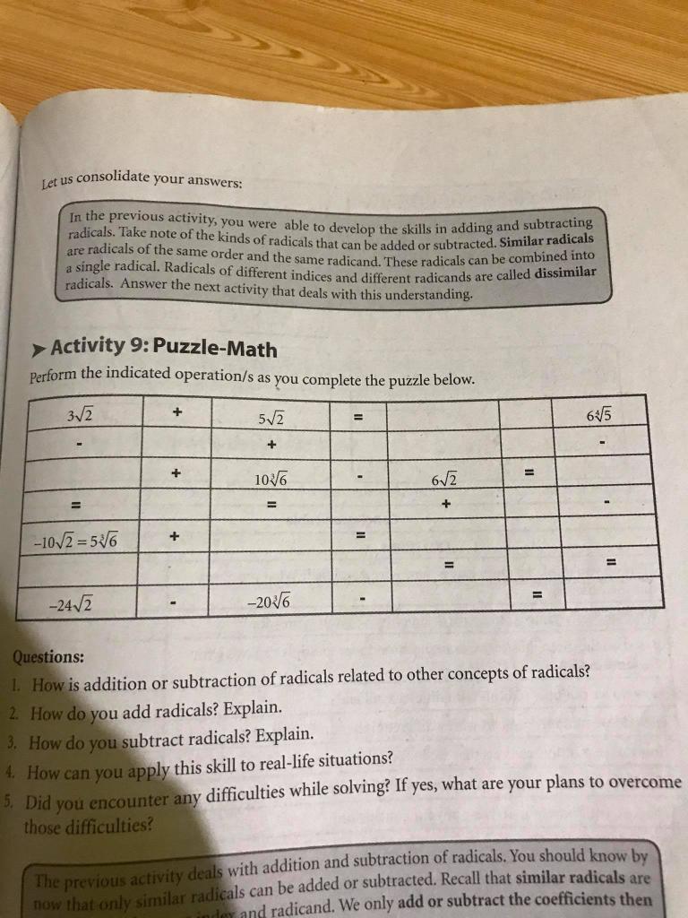 Solved Let us consolidate your answers: In the previous | Chegg.com
