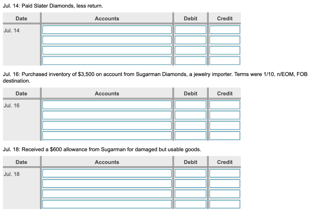 Solved Harris Jewelers uses a perpetual inventory system and