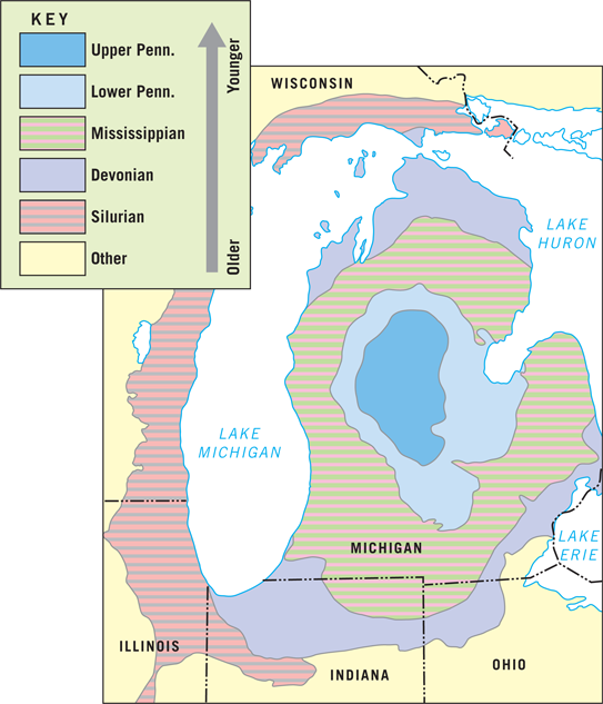 Geological Map Of Michigan - Daisy Elberta