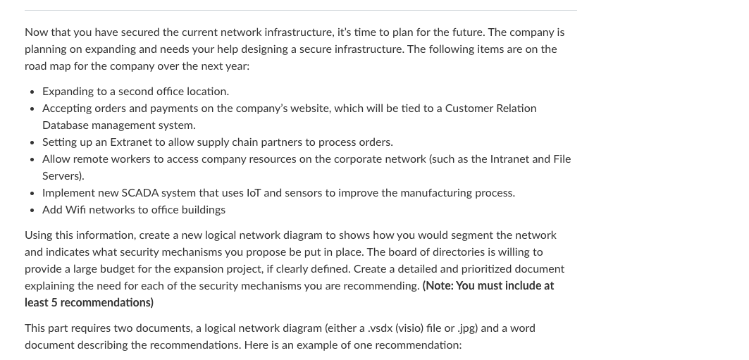 Solved Now that you have secured the current network | Chegg.com