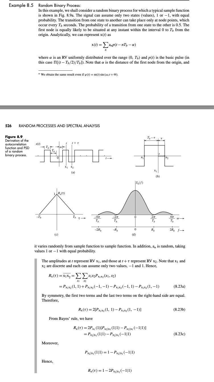 Solved 8.2-6 For the random binary process in Example 8.5 | Chegg.com