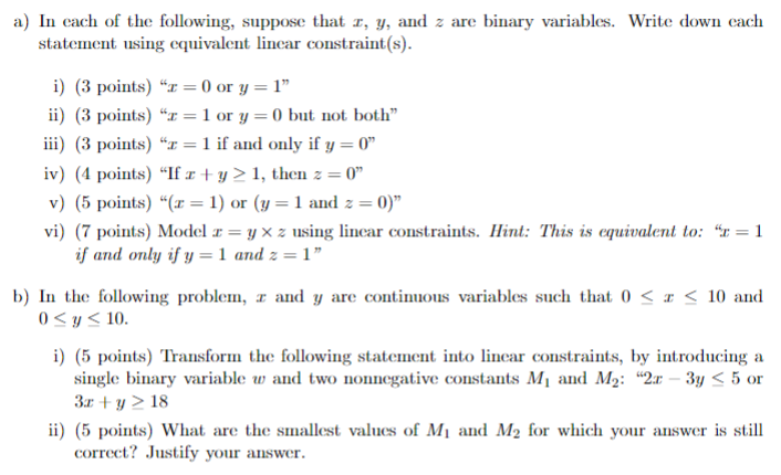 Solved A) In Each Of The Following, Suppose That X,y, And Z | Chegg.com