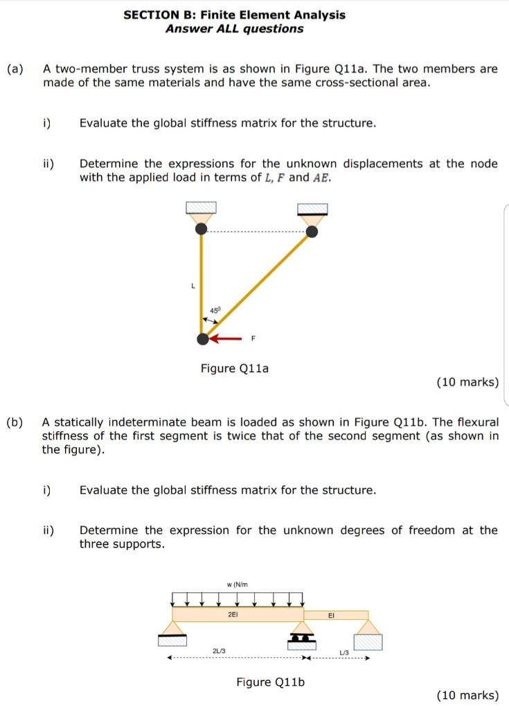 Solved SECTION B: Finite Element Analysis Answer ALL | Chegg.com