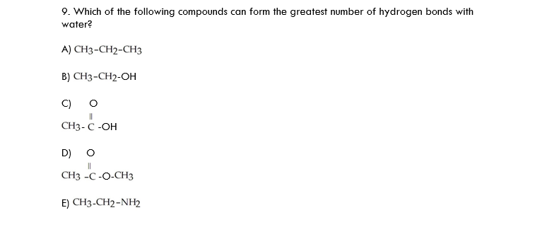 Solved 3. Which of the following compounds is most soluble | Chegg.com