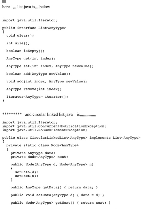 Solved Page 1 of 6 Circular Linked List Assignment Overview | Chegg.com
