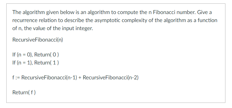 Solved The algorithm given below is an algorithm to compute | Chegg.com