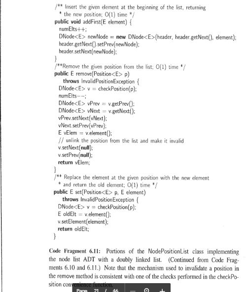 Solved Provide the java code fragments for the methods | Chegg.com