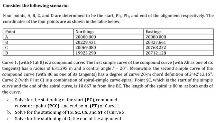 Solved Consider The Following Scenario: Four Points, A,B,C, | Chegg.com