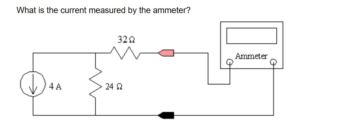 Solved What is the current measured by the ammeter? 322 | Chegg.com