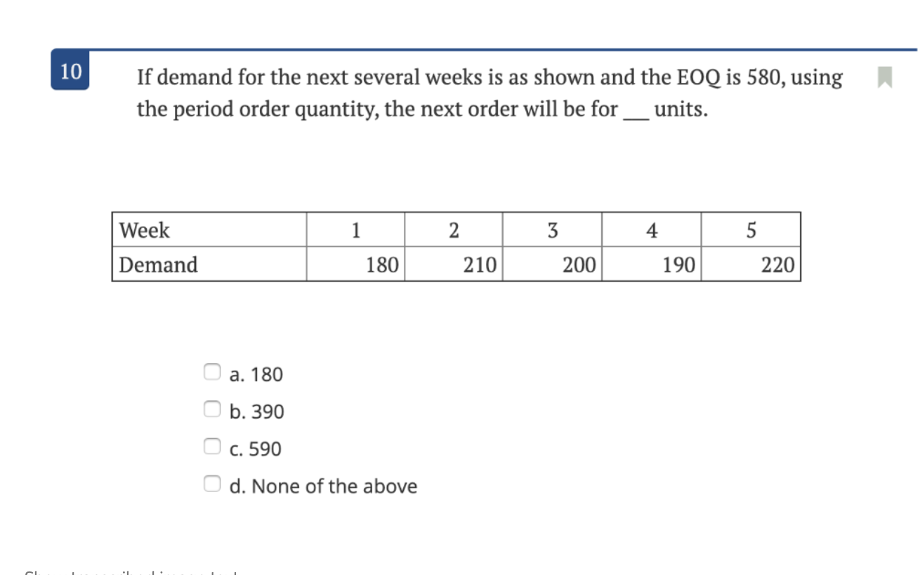 solved-10-if-demand-for-the-next-several-weeks-is-as-shown-chegg