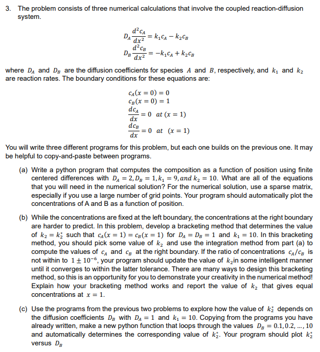 3. The problem consists of three numerical | Chegg.com