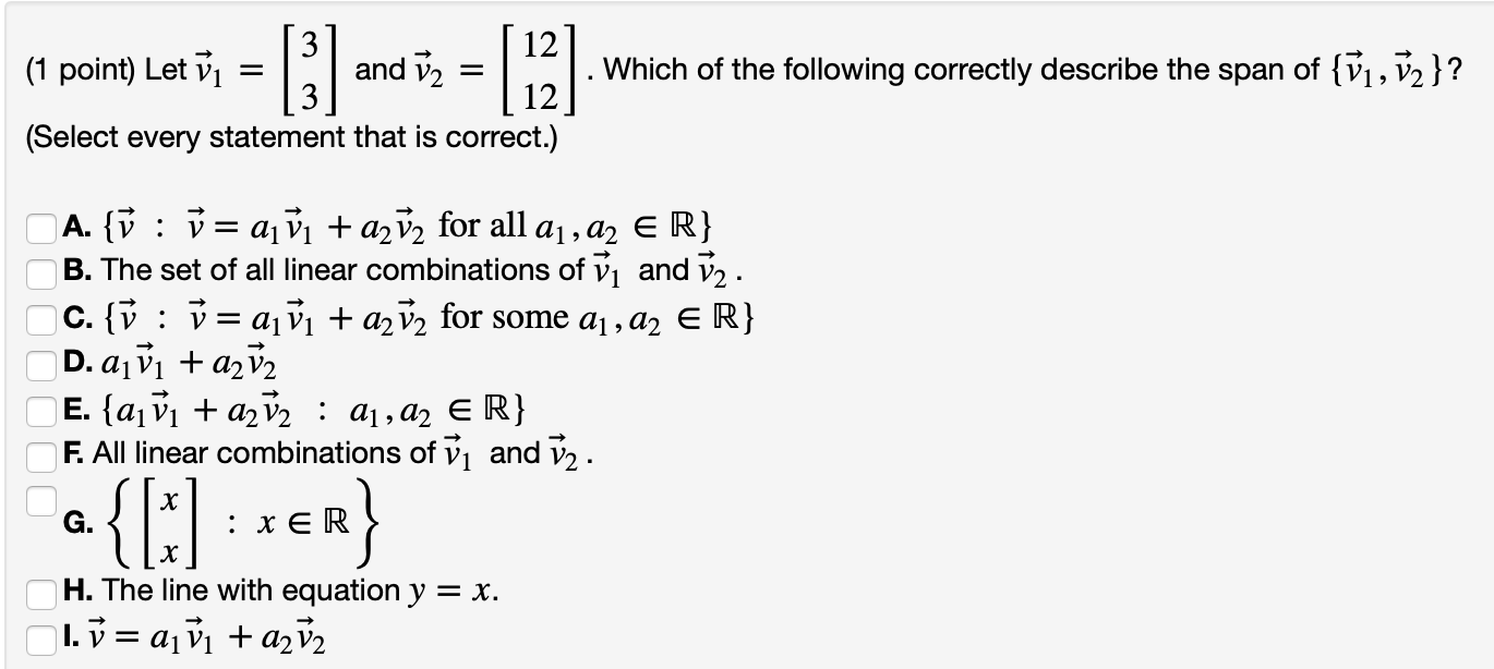 Solved Linear Algebra (Vectors) - Practice Problem Please | Chegg.com