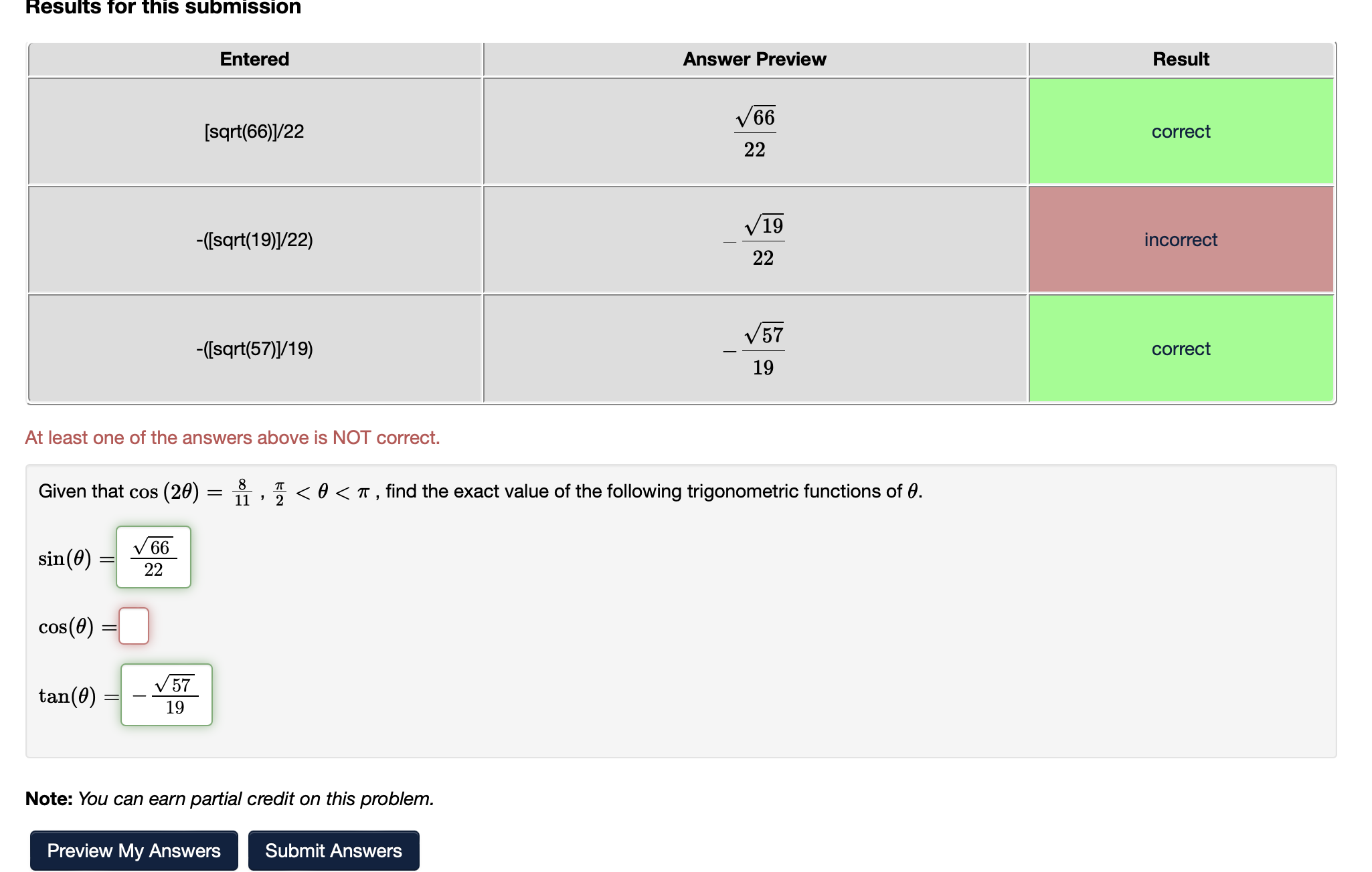 Solved Results for this submission At least one of the | Chegg.com